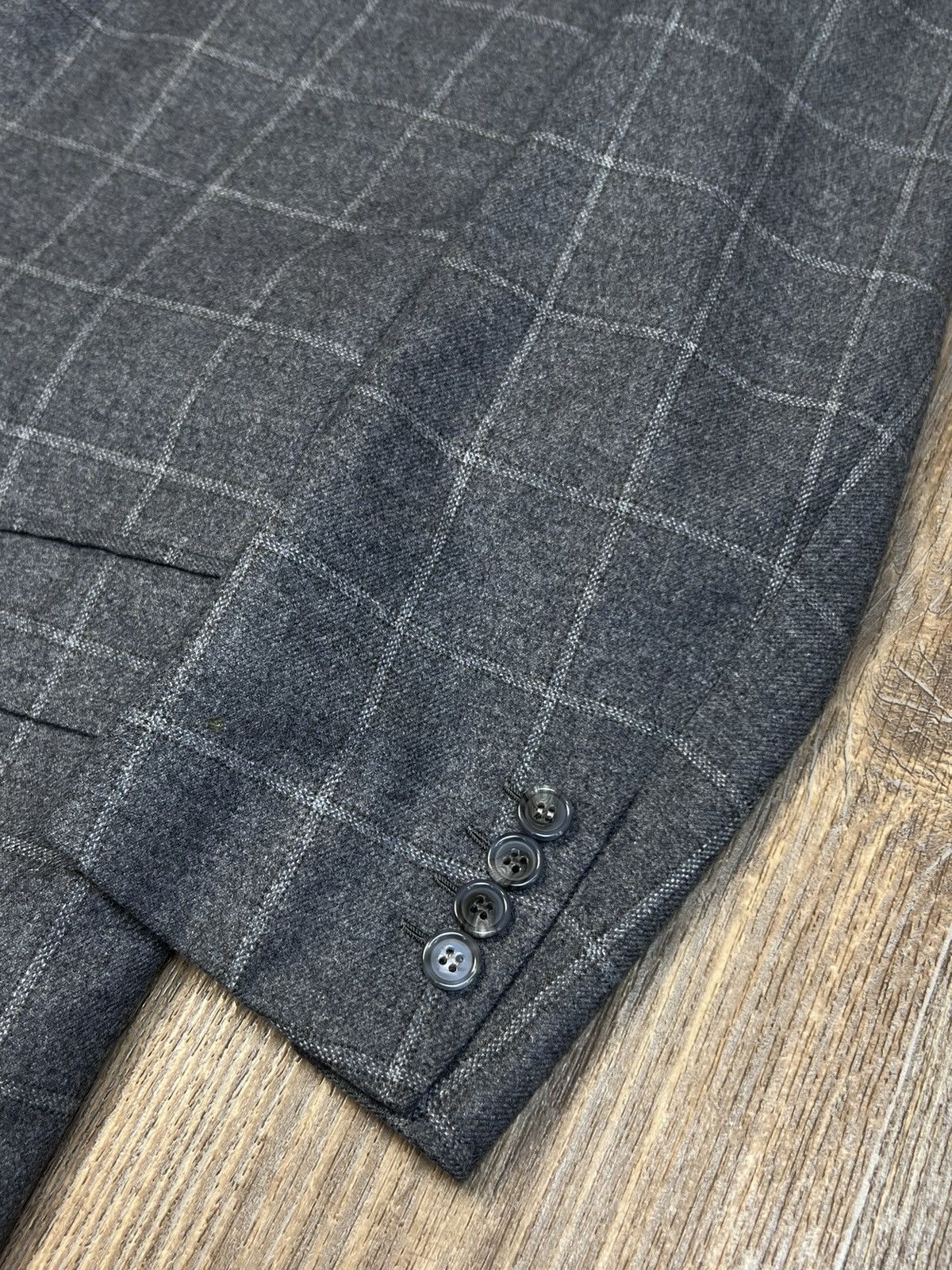 Brioni Brioni Parigi Checked Three Buttons Wool Grey Blazer Jacket Size 52S - 6 Thumbnail