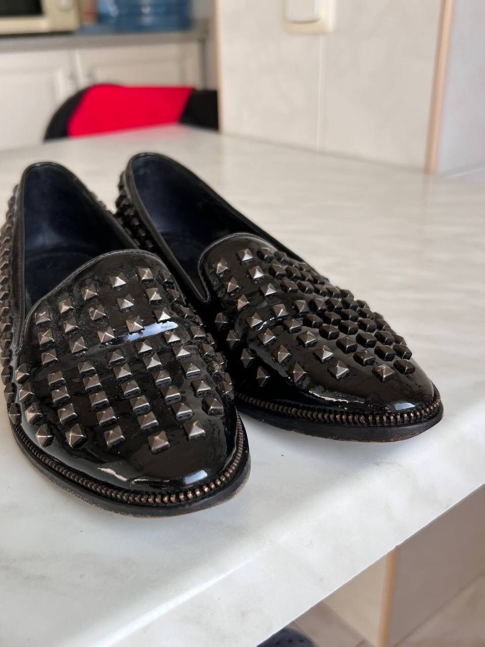 Leather × The Kooples The Kooples Black Leather Loafer Studded Shoes Avant-Garde Size US 7 / IT 37 - 10 Thumbnail