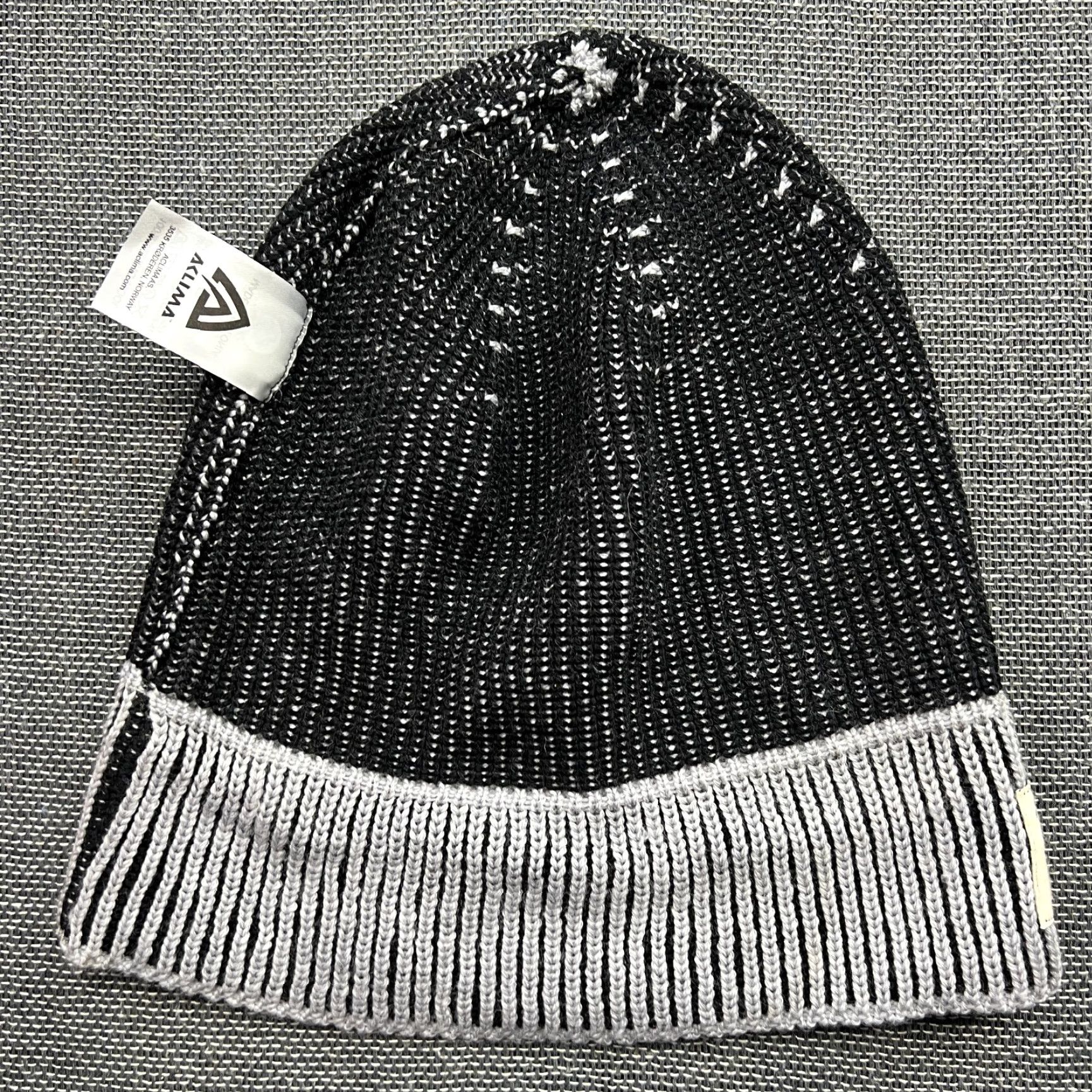 Vintage ACLIMA Beanie Hat One Size OS 100% Merino Wool Gray Black Ribbon Cuffed Ullvang Ulvang Unisex Adults Beanie Wool Knit Size ONE SIZE - 6 Thumbnail