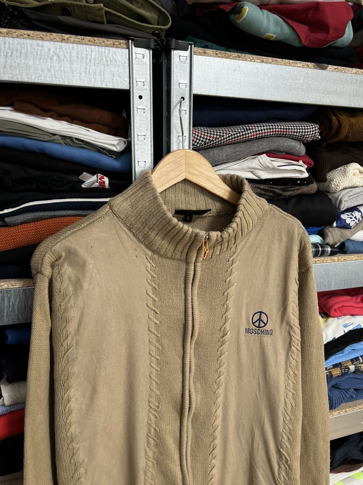 Moschino Vintage Moschino Full Zip Hippie Sweater Knit Jacket Size L Size US L / EU 52-54 / 3 - 2 Thumbnail
