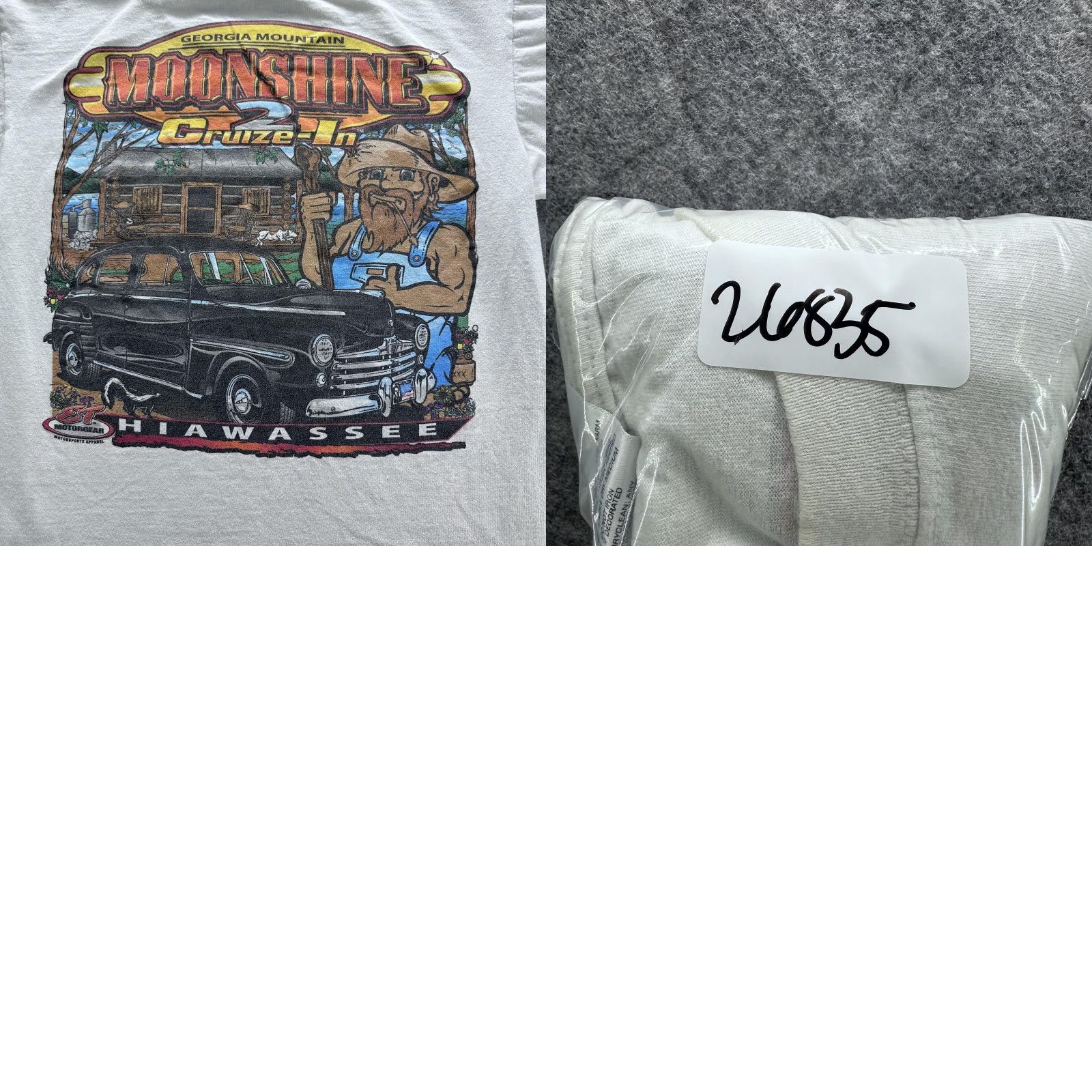 Anvil VINTAGE Georgia Mountain Moonshine Cruize-In Shirt Mens Medium White Graphic SS Size US M / EU 48-50 / 2 - 8 Thumbnail