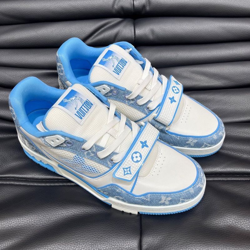 Louis Vuitton Louis Vuitton Trainer Low-top Sneakers in Blue and White -2 Size US 8.5 / EU 41-42 - 5 Thumbnail