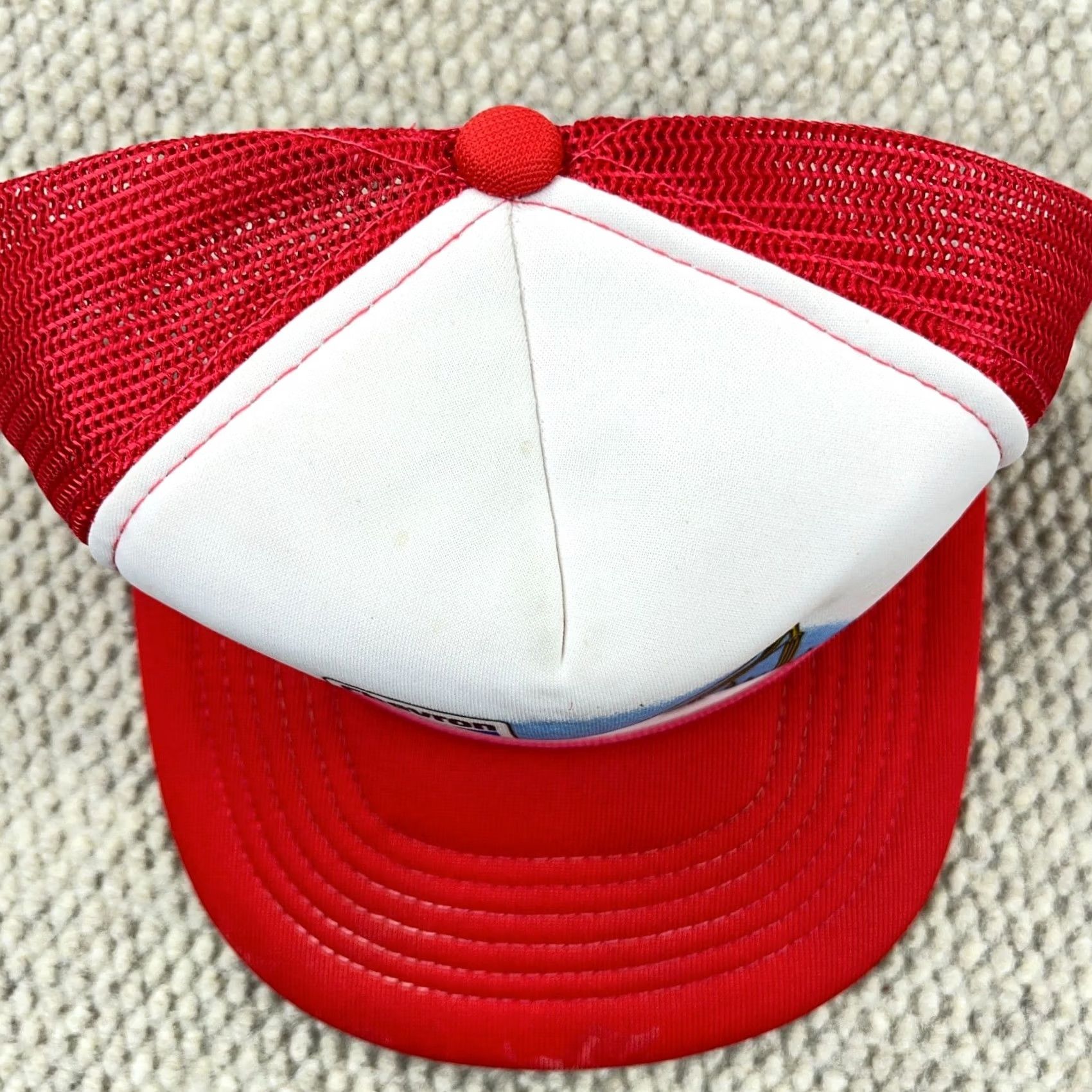 Vintage VINTAGE Chevron Pipe Line Trucker Hat Cap 90s Red Snapback Oil Gas Petroleum Rope Mens 80s Outdoor USA Size ONE SIZE - 4 Thumbnail