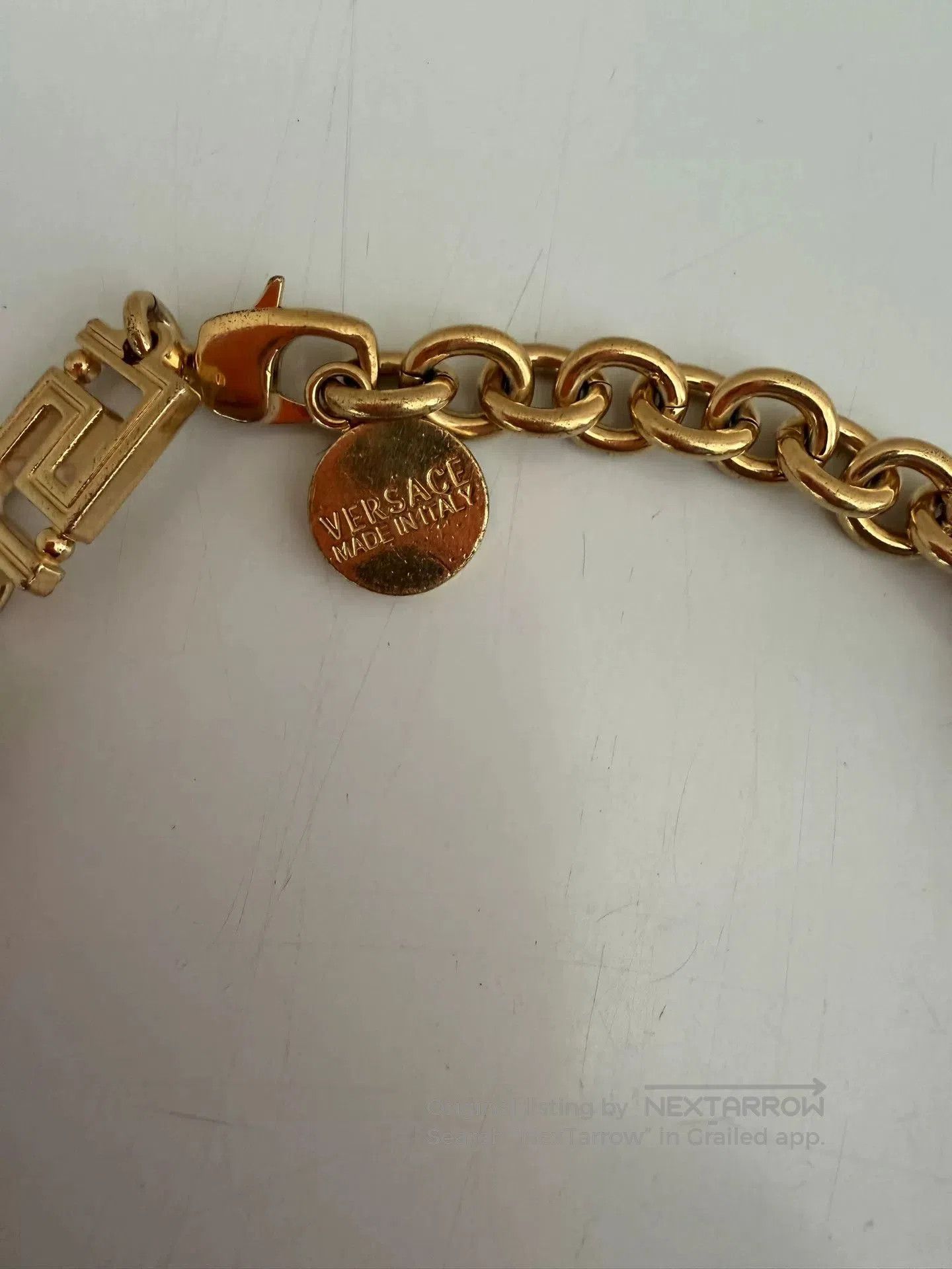 Versace Versace Gold Medusa Greek Key Necklace. Size ONE SIZE - 3 Thumbnail