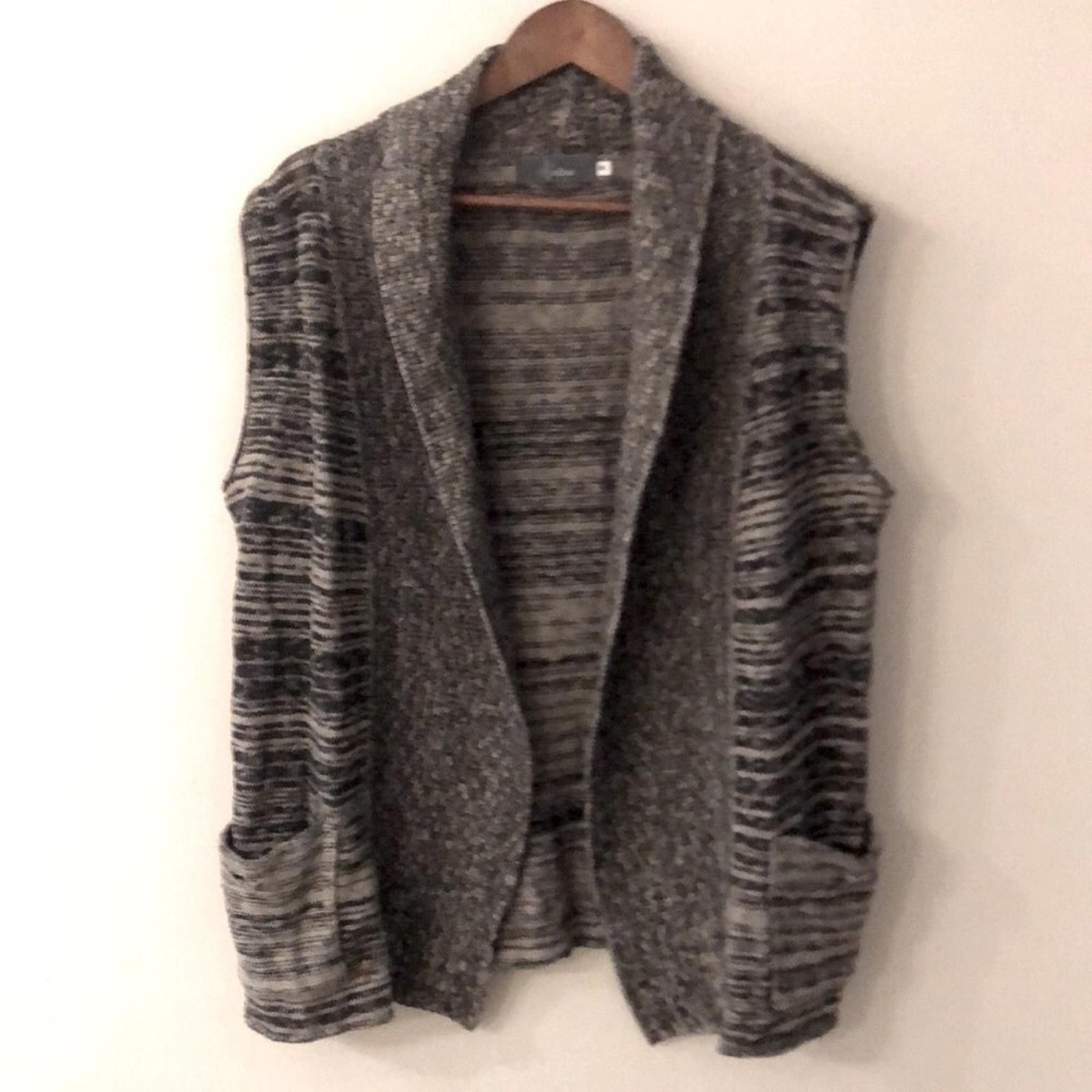 Other Willow Eclectic Grandpa Knit sweater vest Black Gray pockets Size L / US 10 / IT 46 - 8 Thumbnail