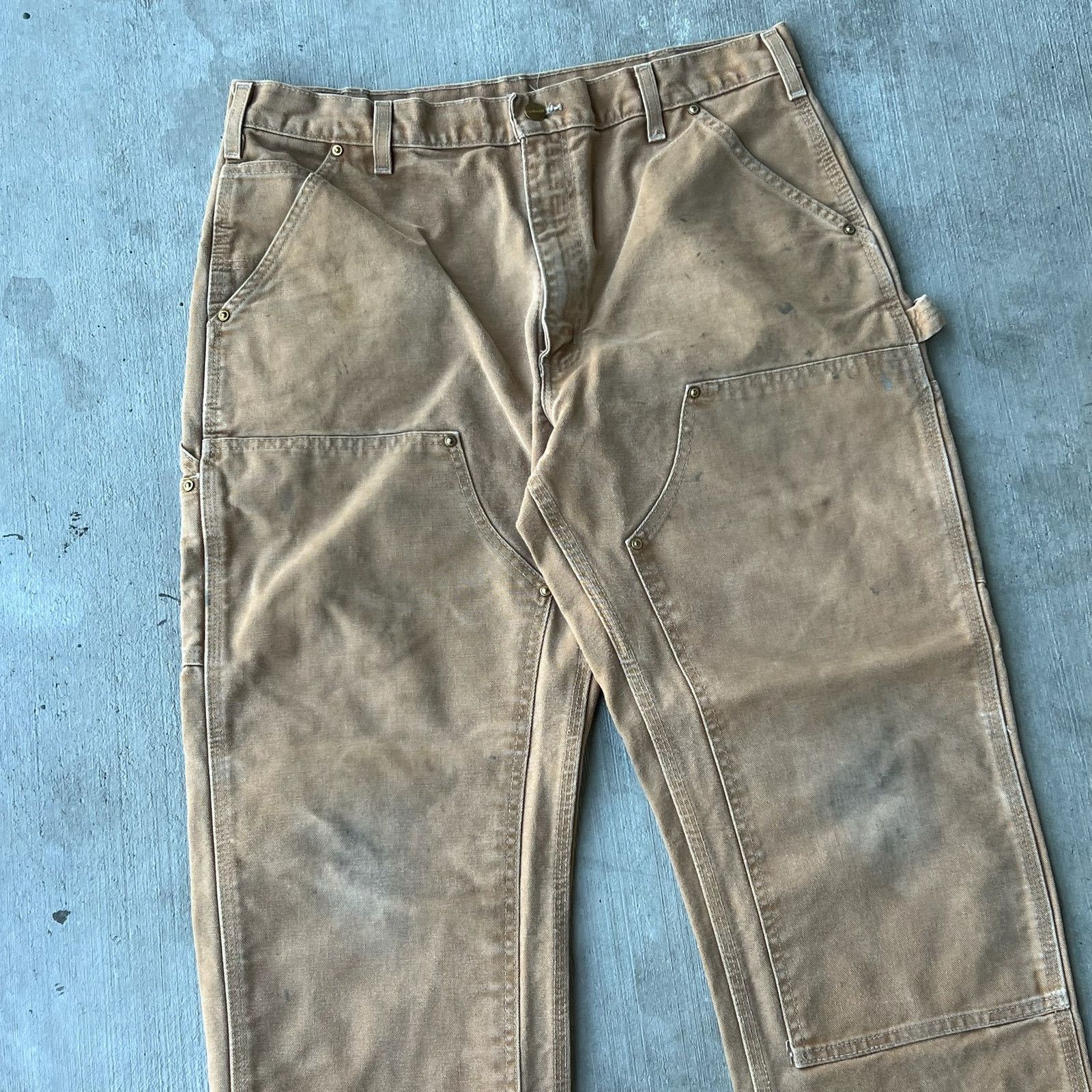 Carhartt × Vintage Carhartt brown double knee work wear carpenter pants Size US 33 - 2 Thumbnail