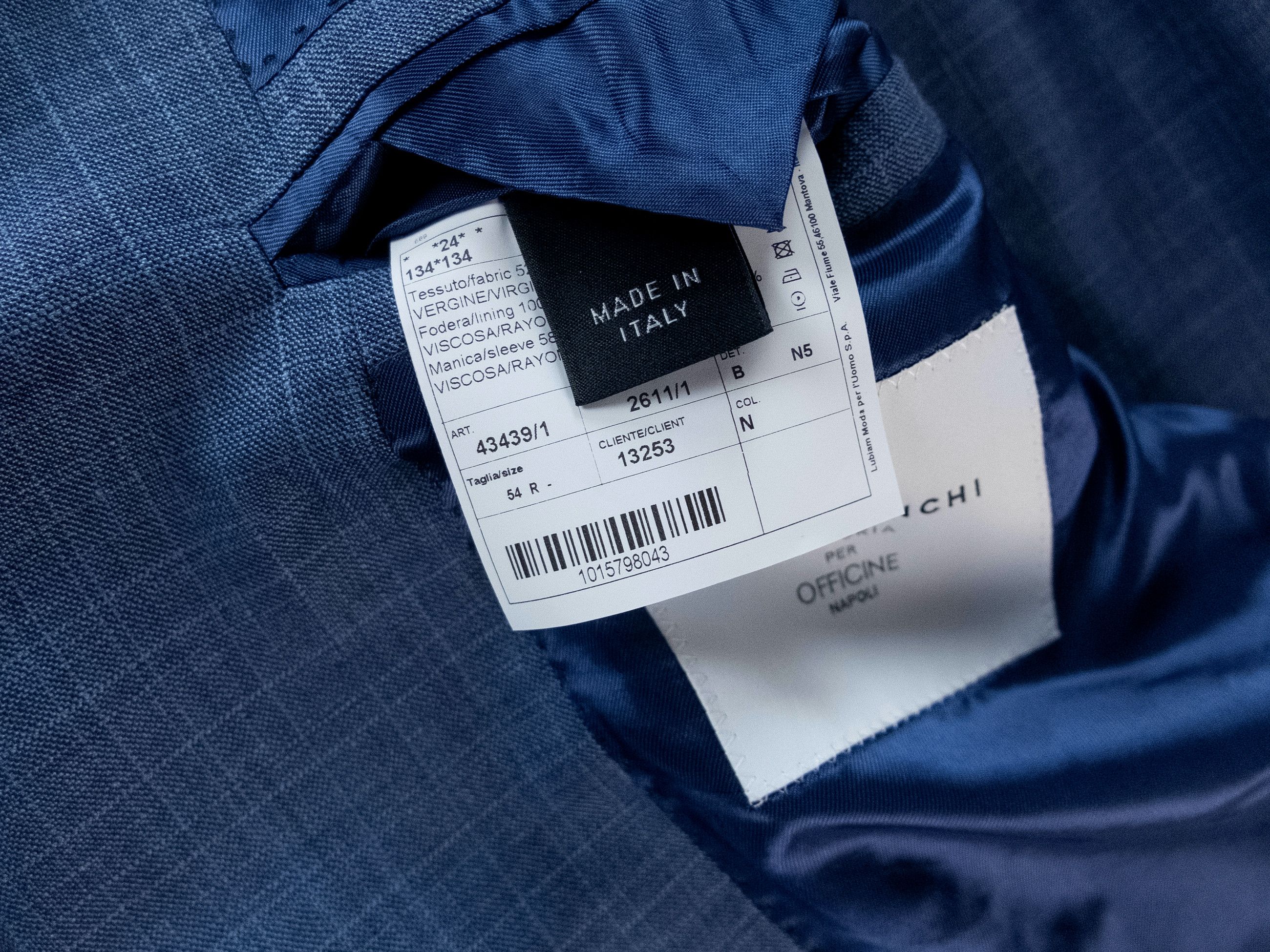 Luigi Bianchi LUIGI BIANCHI SARTORIA blue linen wool silk sportcoat 44 Size 44R - 12 Thumbnail