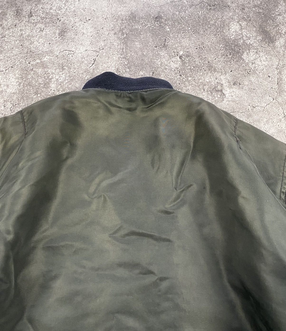 Vintage 90s Boxy MA-1 Military Reversible FADED Bomber DISTRSSED Size US L / EU 52-54 / 3 - 19 Thumbnail