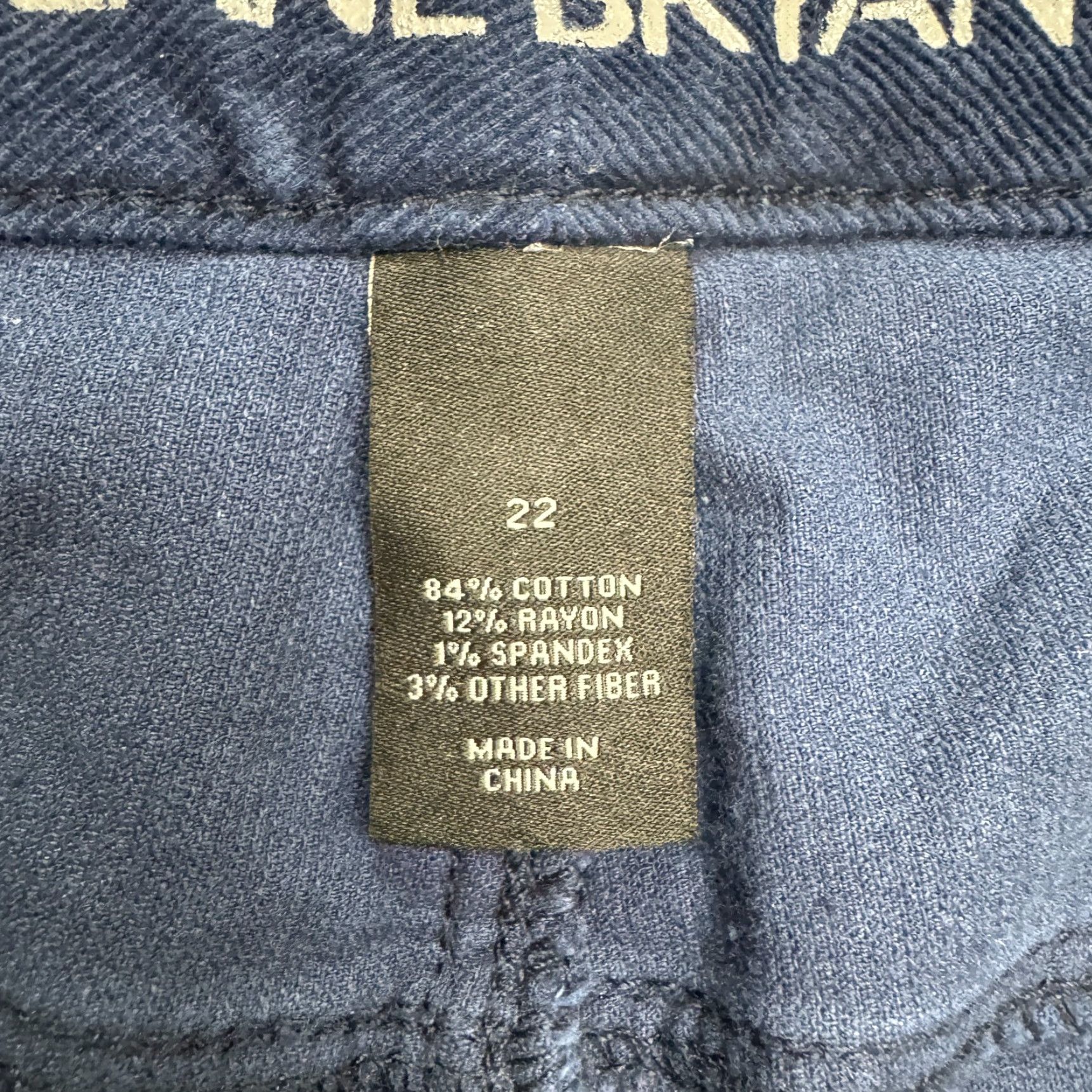 Vintage Lane Bryant Womens Pants Skinny Corduroy 22 Blue High Rise Stretch Casual Cotton Blend Size 40" / US 18 - 5 Thumbnail