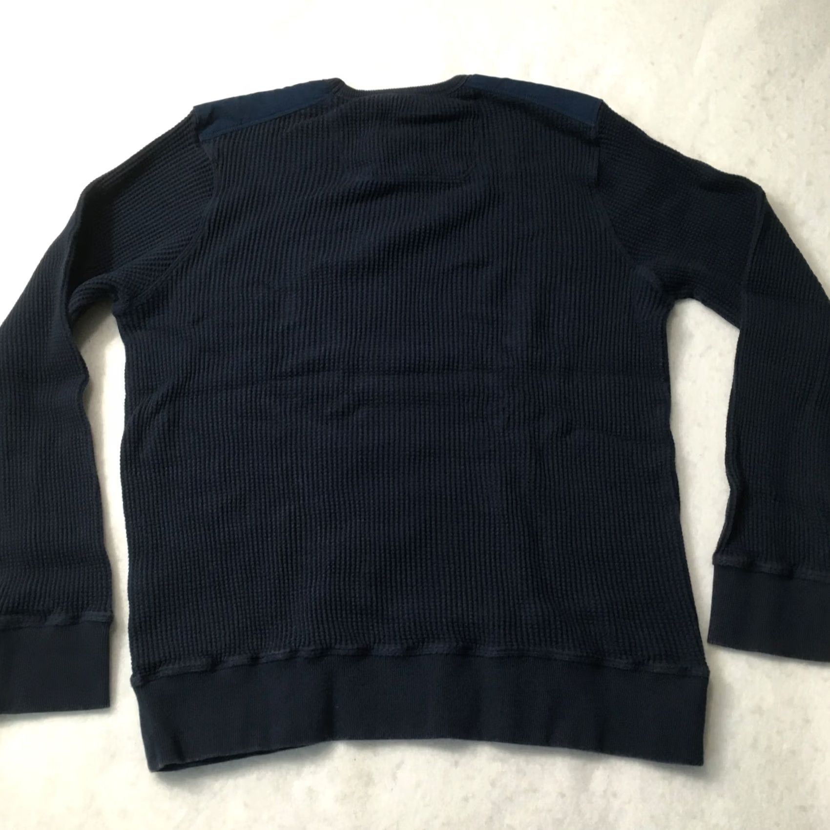 Vintage COVA Sweatshirt Mens L Navy Waffle Knit Pullover Crewneck Thermal Logo Heavyweight Classic Regular Knit Size US L / EU 52-54 / 3 - 8 Thumbnail