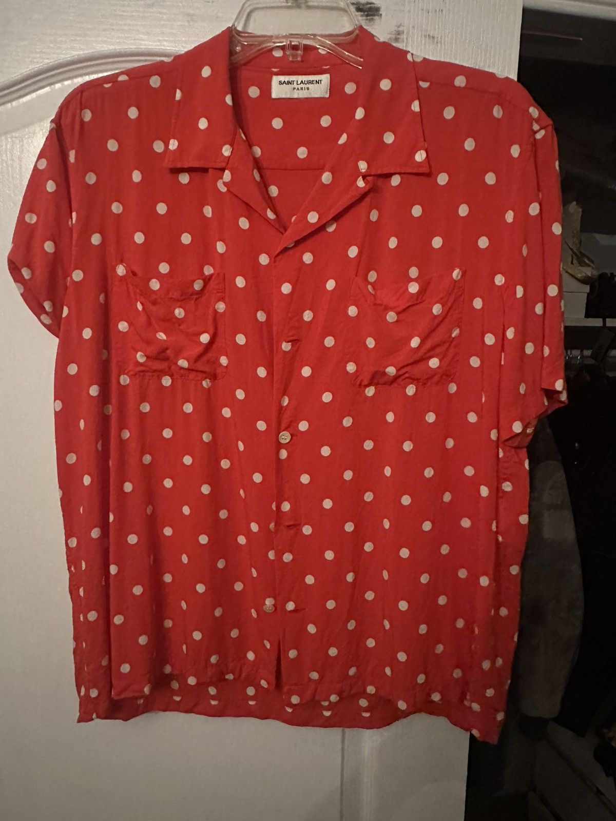 Saint Laurent Paris Saint Laurent Red Polka Dot Shirt Hedi Slimane sz39 Size US M / EU 48-50 / 2 - 1 Thumbnail