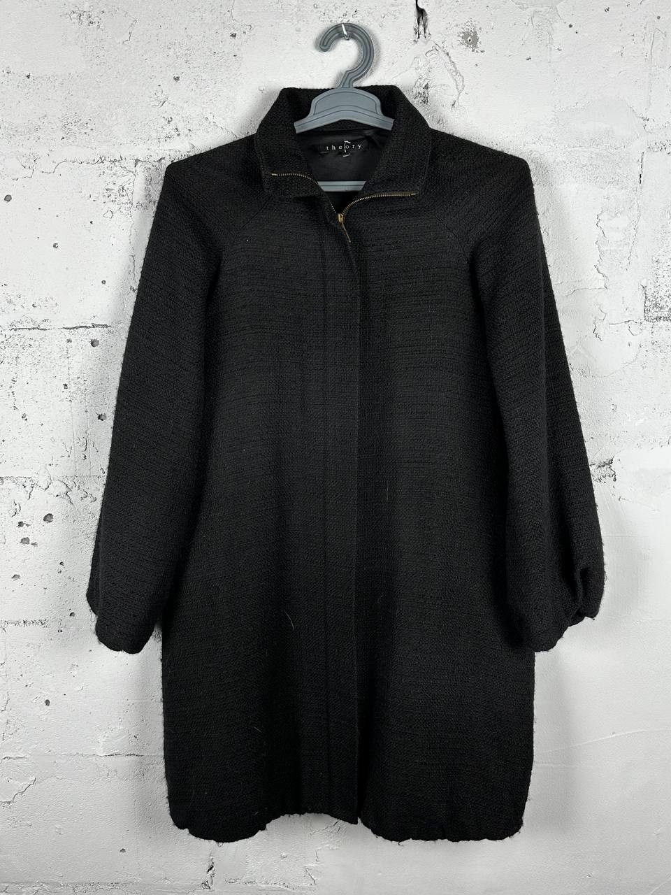 Theory Theory One Size Wool Blend Avant Garde Black Coat Size US M / EU 48-50 / 2 - 1 Thumbnail