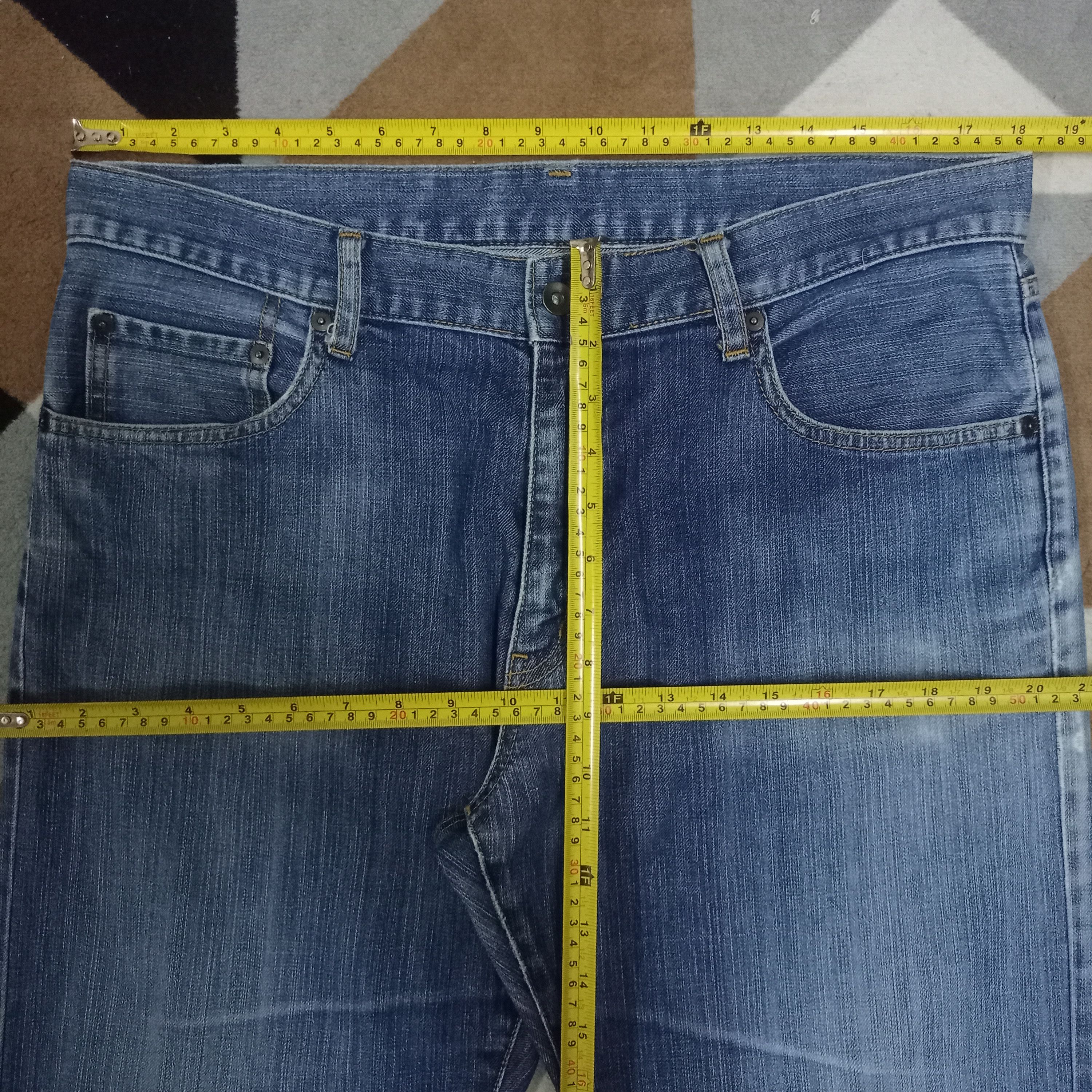 Vintage Japanese Uniqlo Blue Wash Distressed Baggy Jeans
