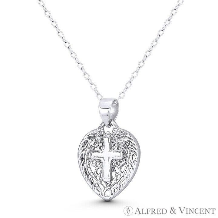 Other Latin Cross Heart Pendant in .925 Sterling Silver Size ONE SIZE - 1 Preview