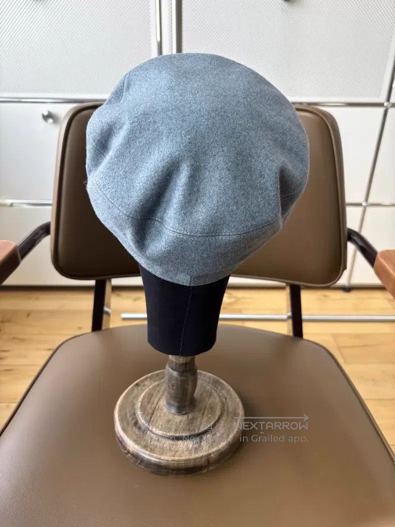 Hermes Hermes size 57 Blue Gray Silver Buckle Cashmere Newsboy Cap Size ONE SIZE - 4 Thumbnail