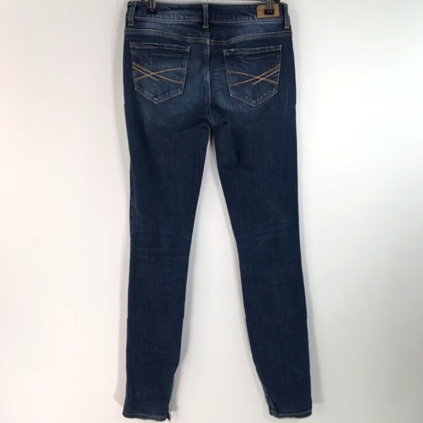 Aeropostale Aeropostale Jeans Womens 2 Reg Blue Skinny Distressed Pockets Whiskered Low Rise Stretch Size 26" / US 2 / IT 38 - 4 Thumbnail
