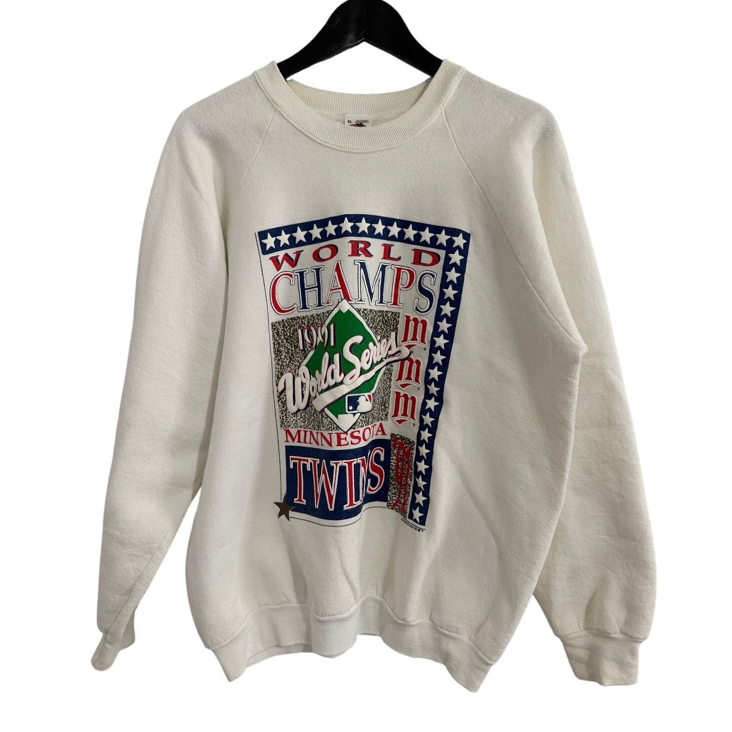 MLB Vintage Minnesota Twins 91 World Series Champs Crewneck Sz L Size US L / EU 52-54 / 3 - 1 Thumbnail