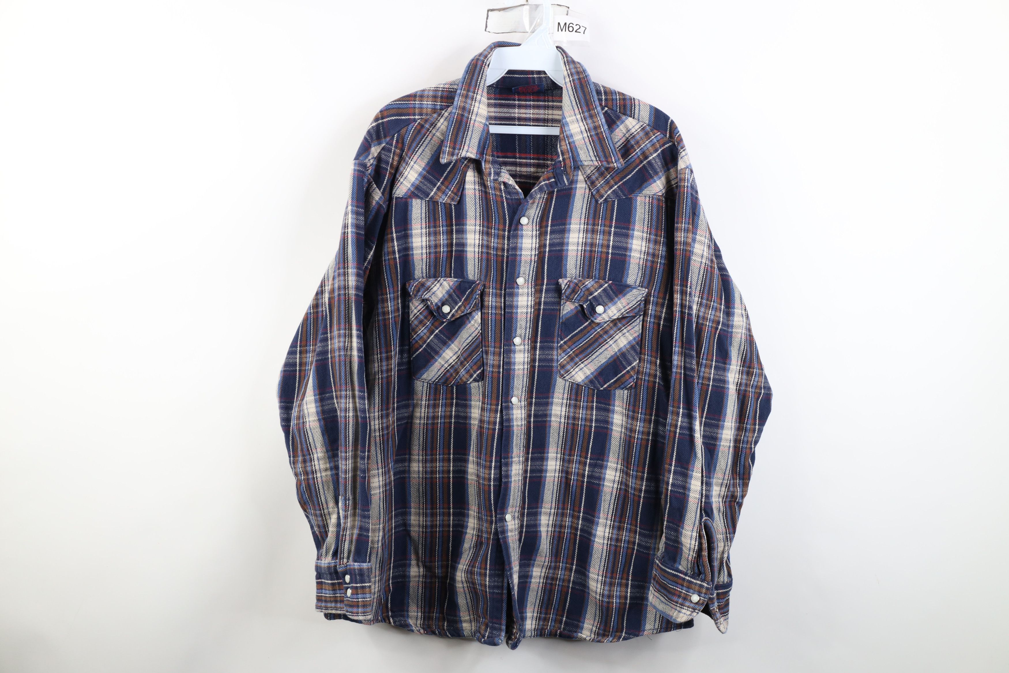 Vintage Vintage 90s Streetwear Flannel Western Snap Button Shirt USA Size US XL / EU 56 / 4 - 1 Thumbnail