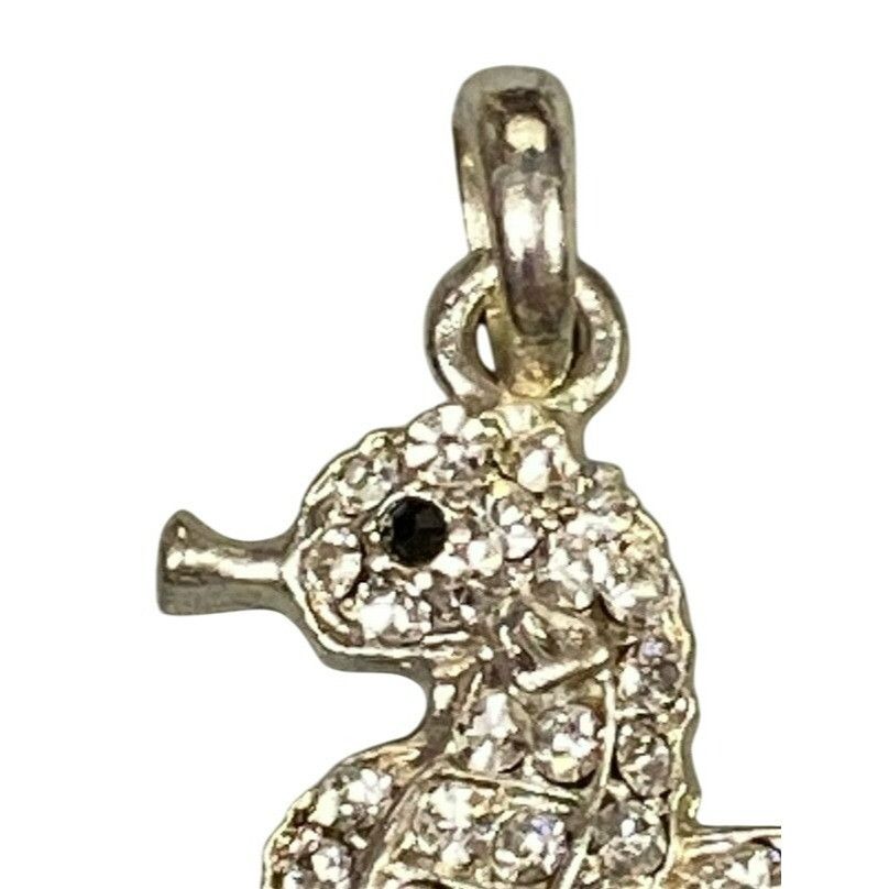 Other Seahorse Rhinestone Pendant Charm Sparkling Crystal 1 inch Size ONE SIZE - 2 Thumbnail
