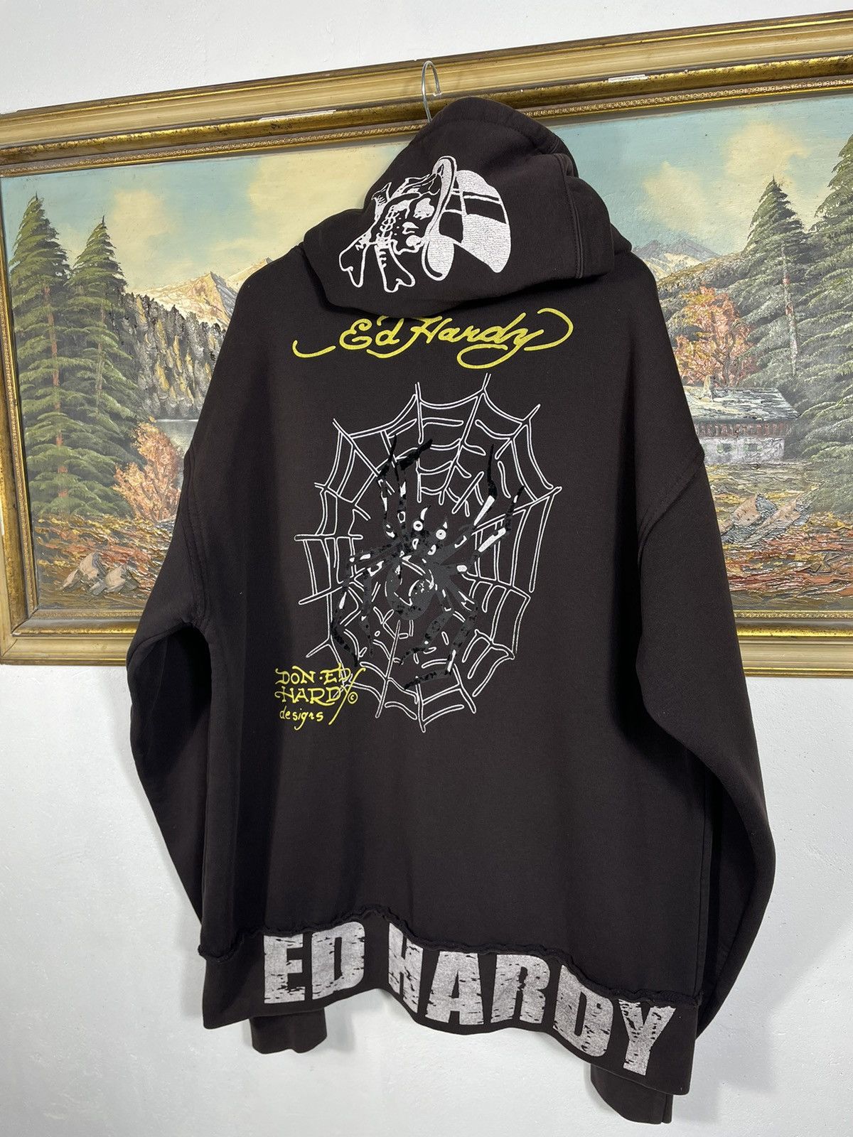 Christian Audigier Ed Hardy Retro 00s Hoodie With Crystals Affliction Grunge Size US XXL / EU 58 / 5 - 9 Thumbnail