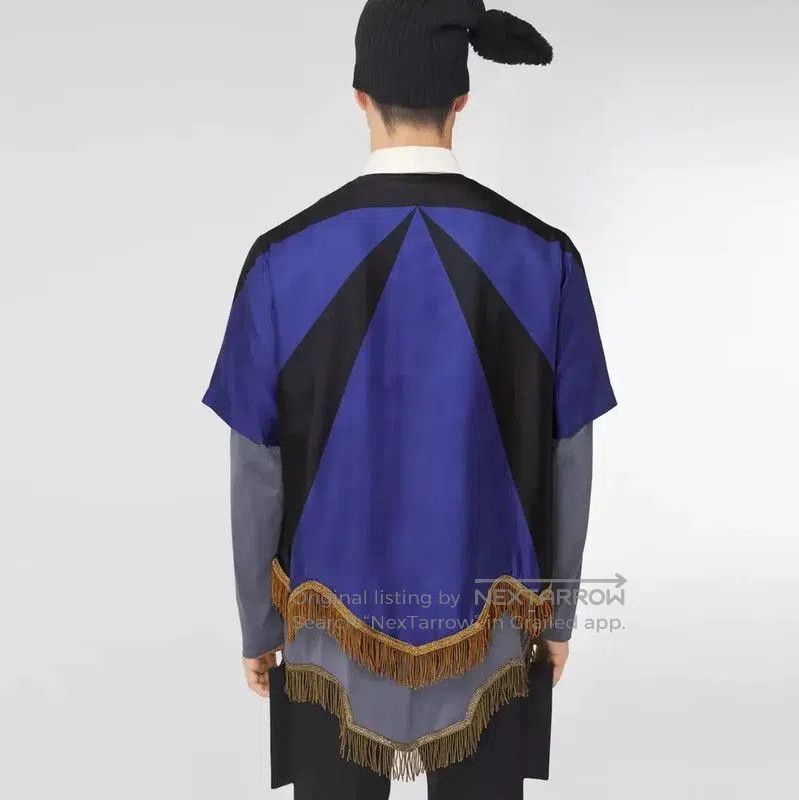 Burberry Burberry Oversized Blue Silk Polo with Fringes. Size US M / EU 48-50 / 2 - 3 Thumbnail