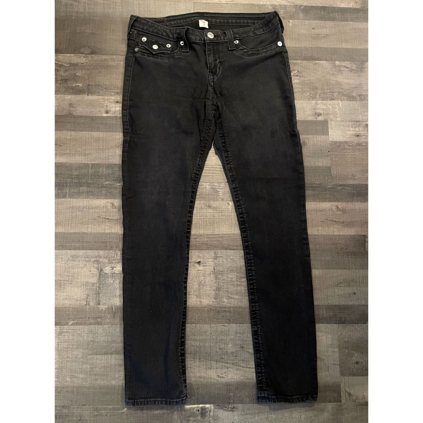 True Religion VINTAGE? Women’s True Religion Skinny Jeans Black 34x28 F48 Adults Women 34 28 Dark Pockets Comfort Style Skinny Jeans Size 24" / US 00 / IT 34 - 4 Thumbnail