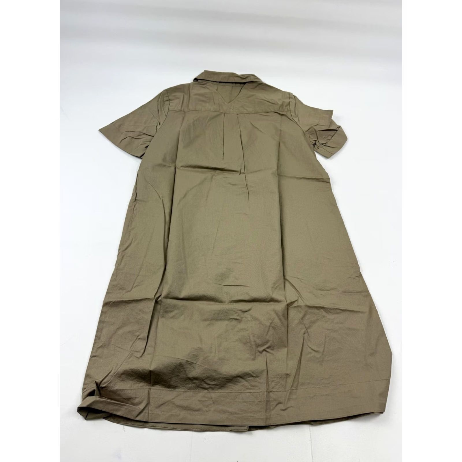 Old Navy Old Navy Shirt Dress Womens S Tall Beige Short Sleeve Button Front Knee Length Size S / US 4 / IT 40 - 7 Thumbnail