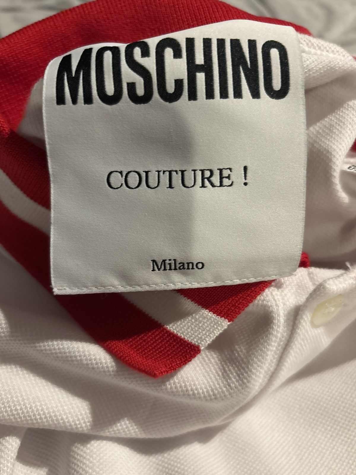 Moschino Moschino mirror reserve logo white red polo small Size US S / EU 44-46 / 1 - 5 Thumbnail