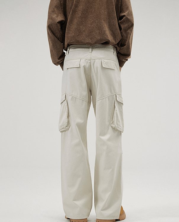 Japanese Brand × Jean Vintage beige multi-pocket casual work trousers Size US 32 / EU 48 - 6 Thumbnail