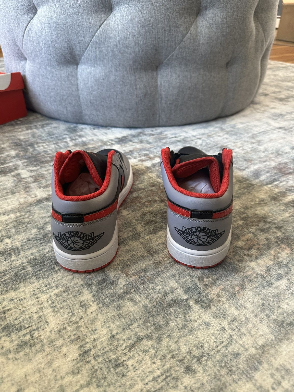 Jordan Brand Air Jordan 1 Low Black/Fire Red-Cement Grey Size US 10 / EU 43 - 4 Thumbnail