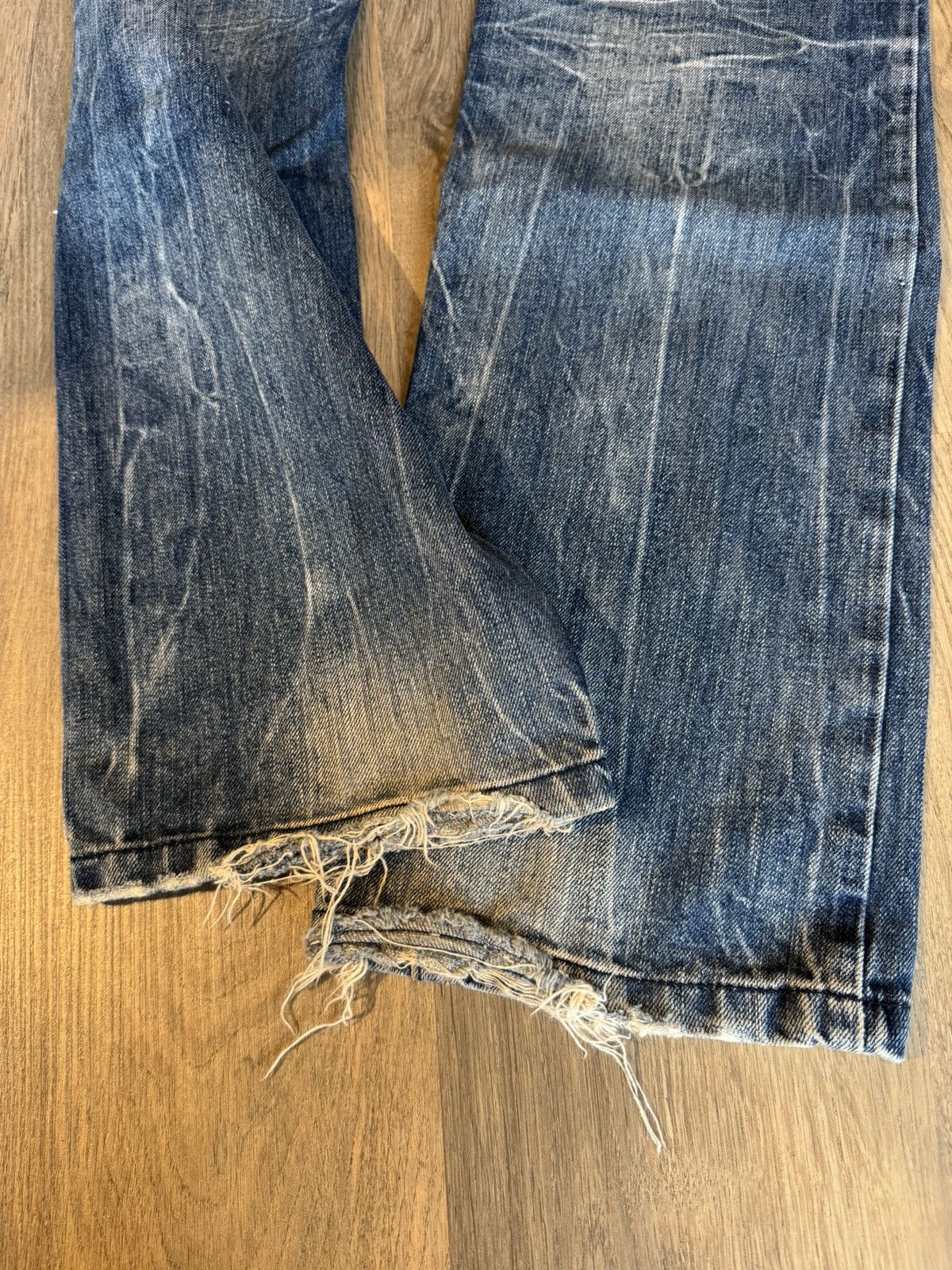 Japanese Brand DISTRESSED RED PEPPER DENIM SKULL LOGO LIKE LGB STYLE Size US 30 / EU 46 - 4 Thumbnail