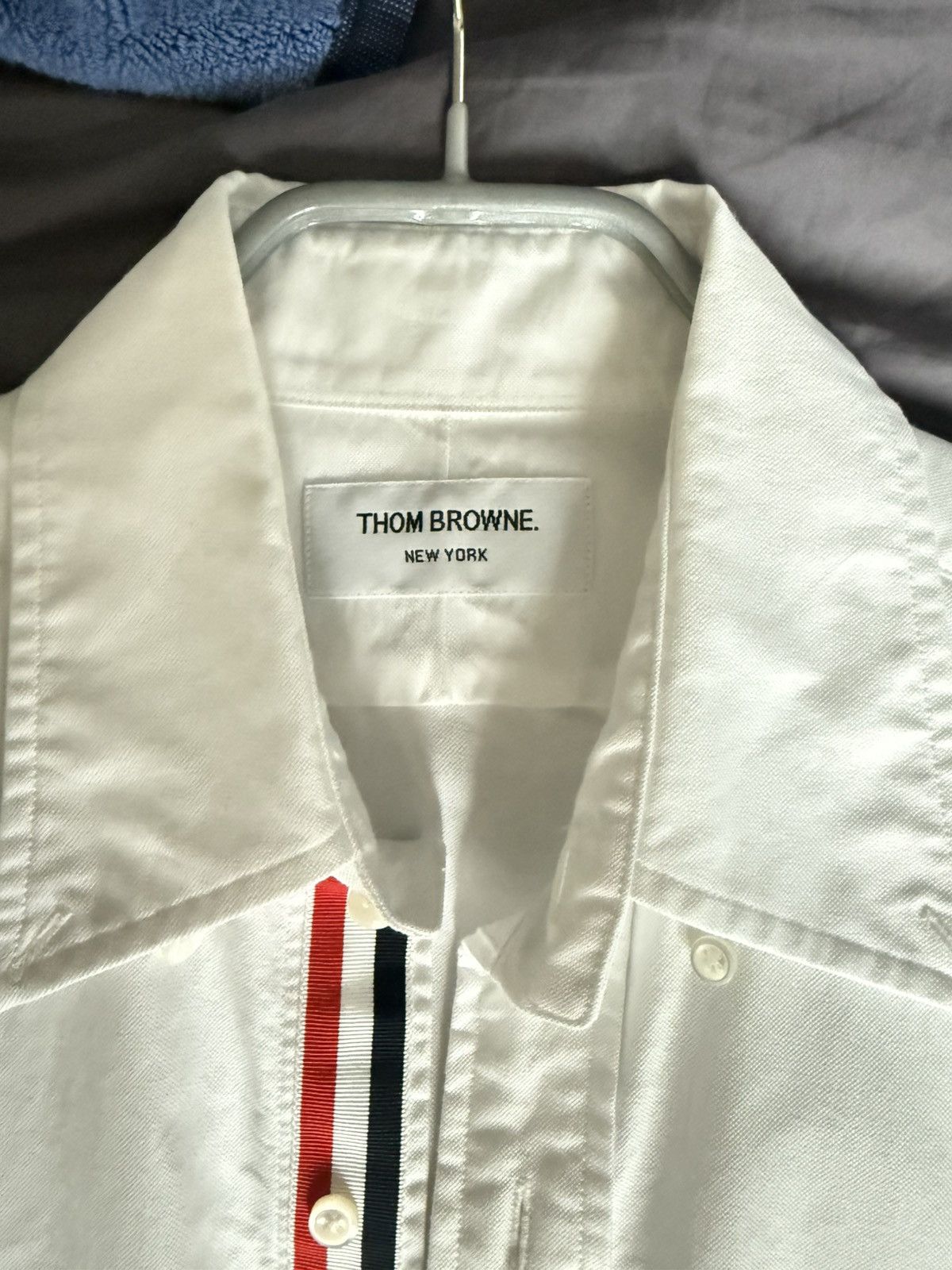 Thom Browne Thom Browne Classic Grosgrain Placket Oxford Shirt Size US L / EU 52-54 / 3 - 2 Thumbnail