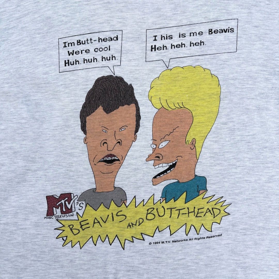 Hanes × Mtv × Vintage Beavis & Butthead 1994 90s Vintage MTV Cartoon Rare T-Shirt Size US L / EU 52-54 / 3 - 2 Thumbnail