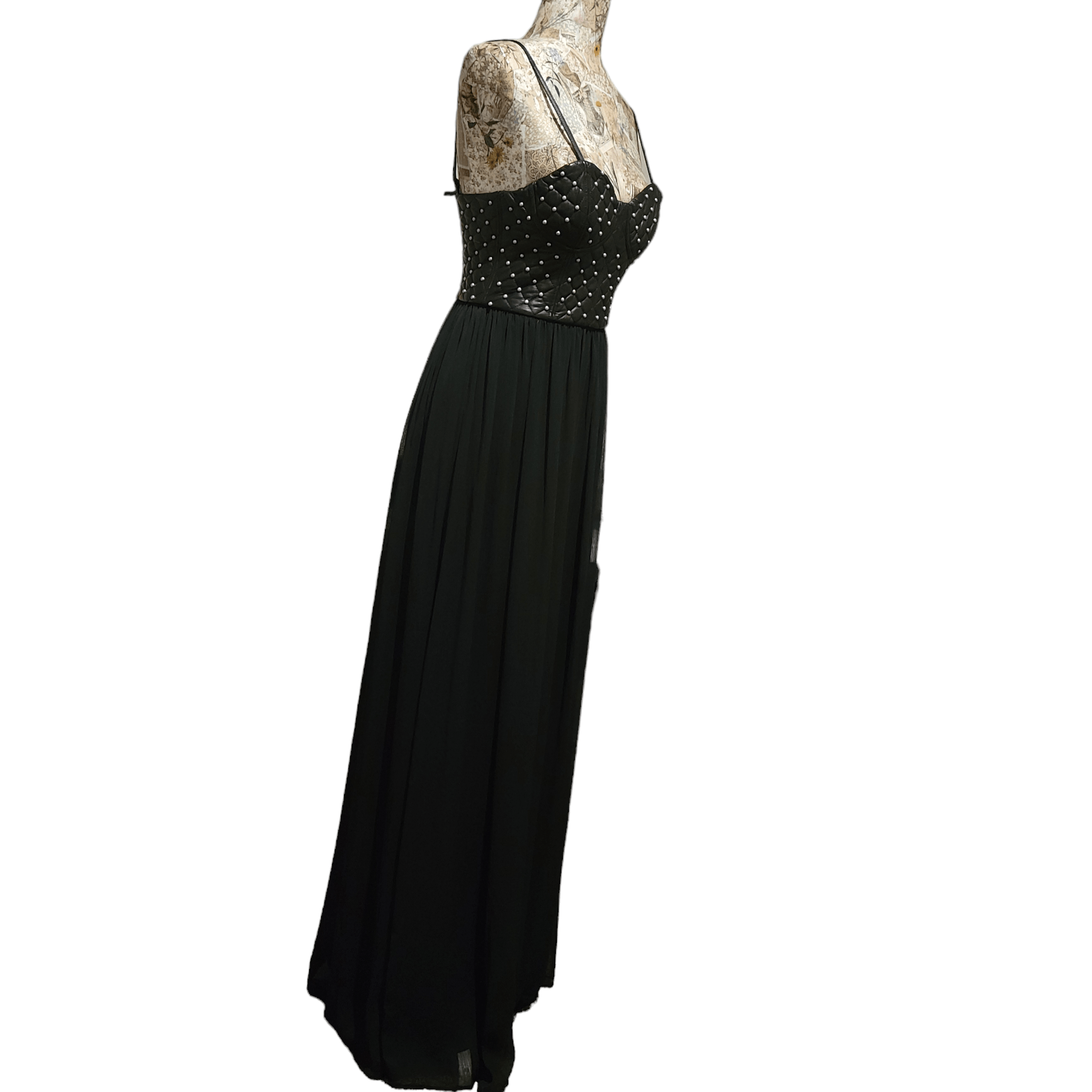 Alice + Olivia Alice & Olivia Leather Black Corset Maxi Dress Prom Gown Size XS / US 0-2 / IT 36-38 - 9 Thumbnail