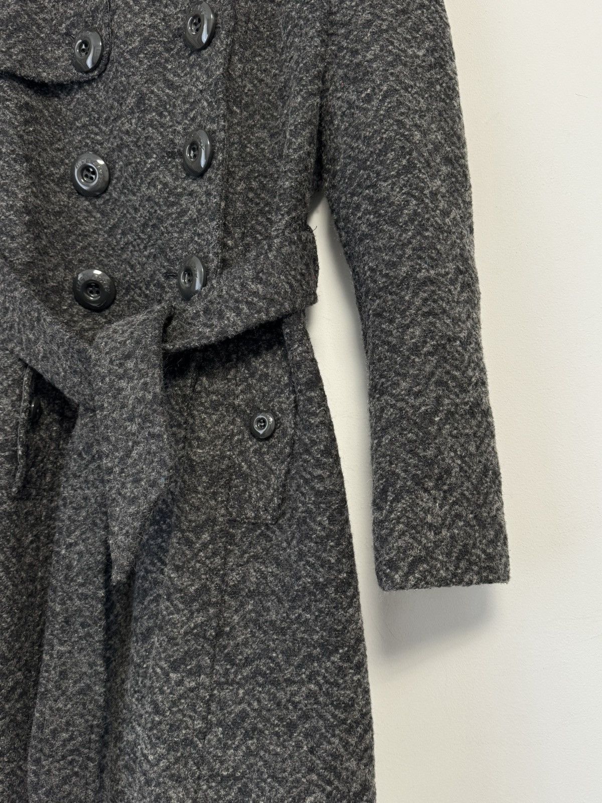 Miss Sixty Miss Sixty Women’s Gray Coat Red Faux Collar Double Breasted Size S / US 4 / IT 40 - 7 Thumbnail