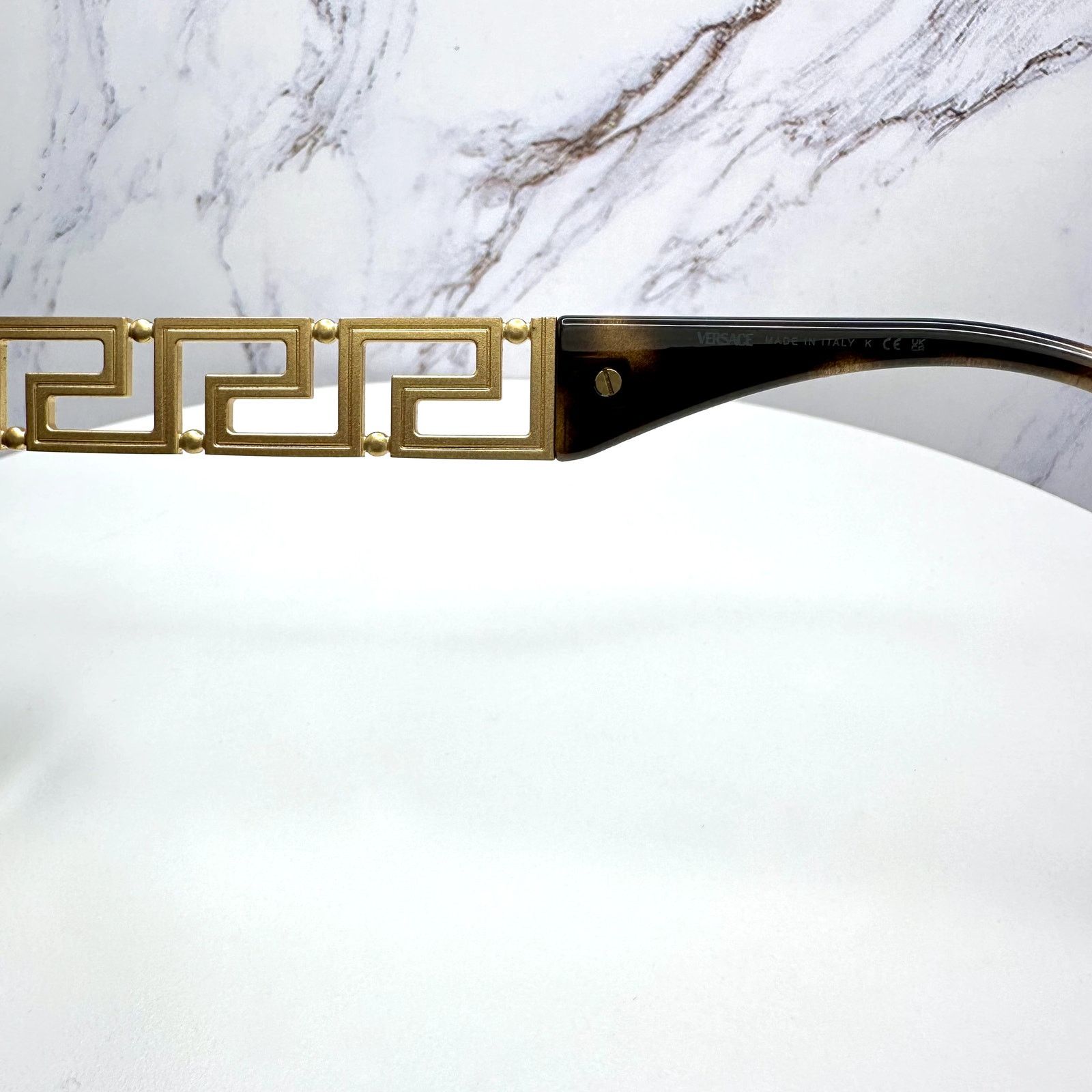 Versace New VERSACE Sunglasses Brown Gold Acetate & Metal Cat Eye Size ONE SIZE - 10 Thumbnail