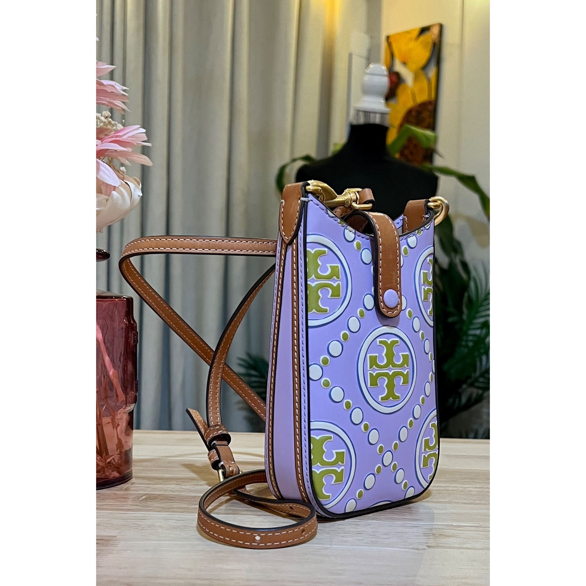 Tory Burch ✺✺ AUTHENTIC TORY BURCH PURPLE & GREEN EMBOSSED CROSSBODY ✺✺ Size ONE SIZE - 5 Thumbnail