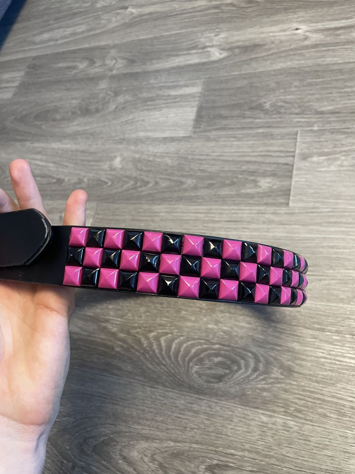 Other Vintage Pyramid Studded Belt Black/Pink Y2K Size ONE SIZE - 5 Thumbnail