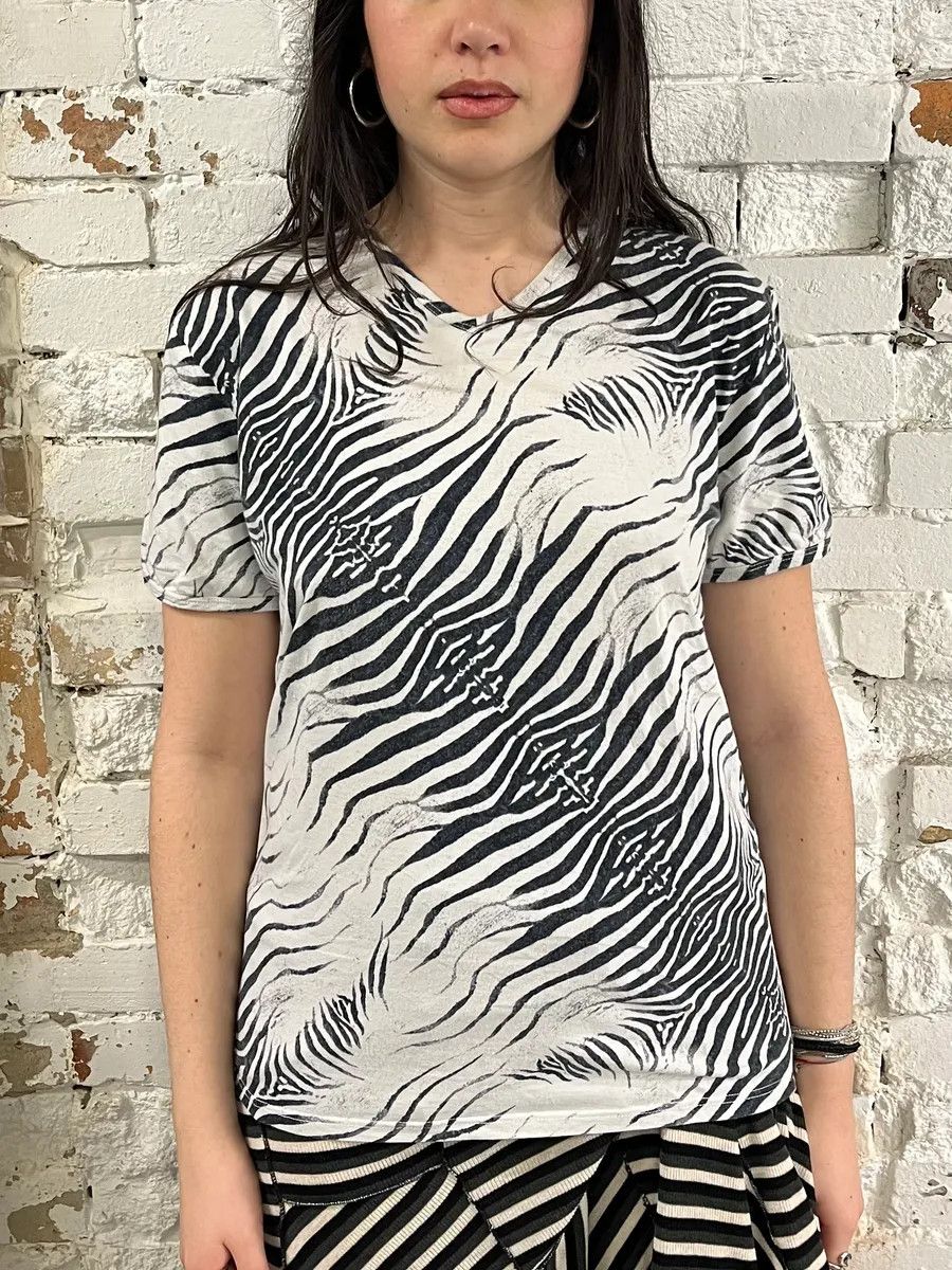 Roberto Cavalli SS1999 Roberto Cavalli Zebra White T-Shirt Size US XS / EU 42 / 0 - 2 Thumbnail