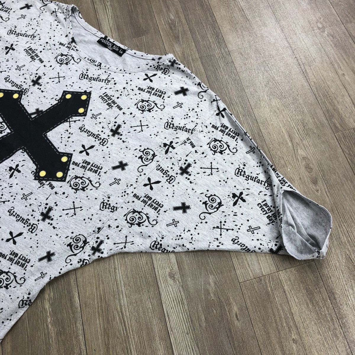 If Six Was Nine 2000s Material Blue Cross Goa Gothic Grunge Beaity Beast Tee Size US M / EU 48-50 / 2 - 5 Thumbnail