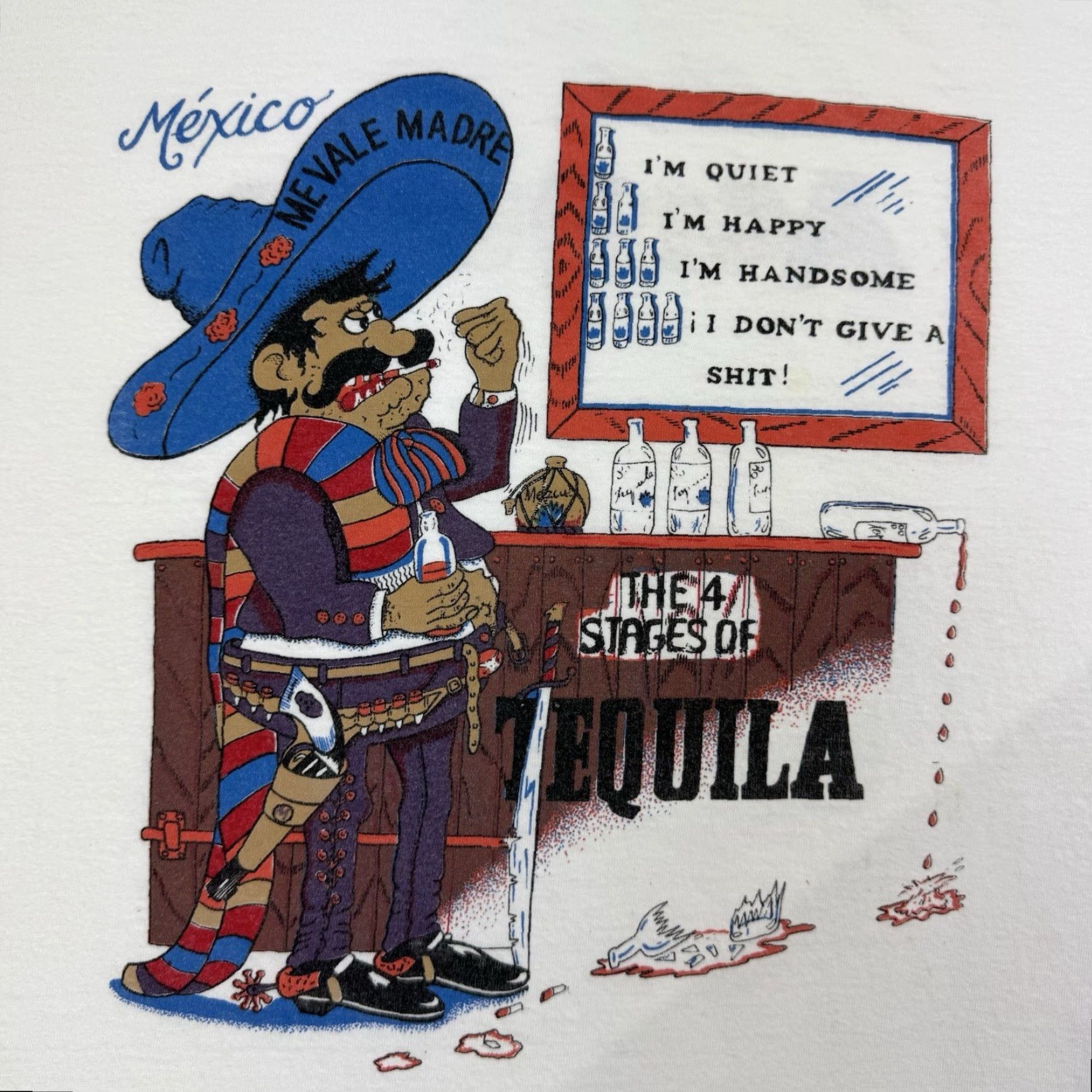 Vintage VINTAGE Funny Tequila T-Shirt Adult 2XL White 90s Y2K Mens Size US XXL / EU 58 / 5 - 3 Thumbnail
