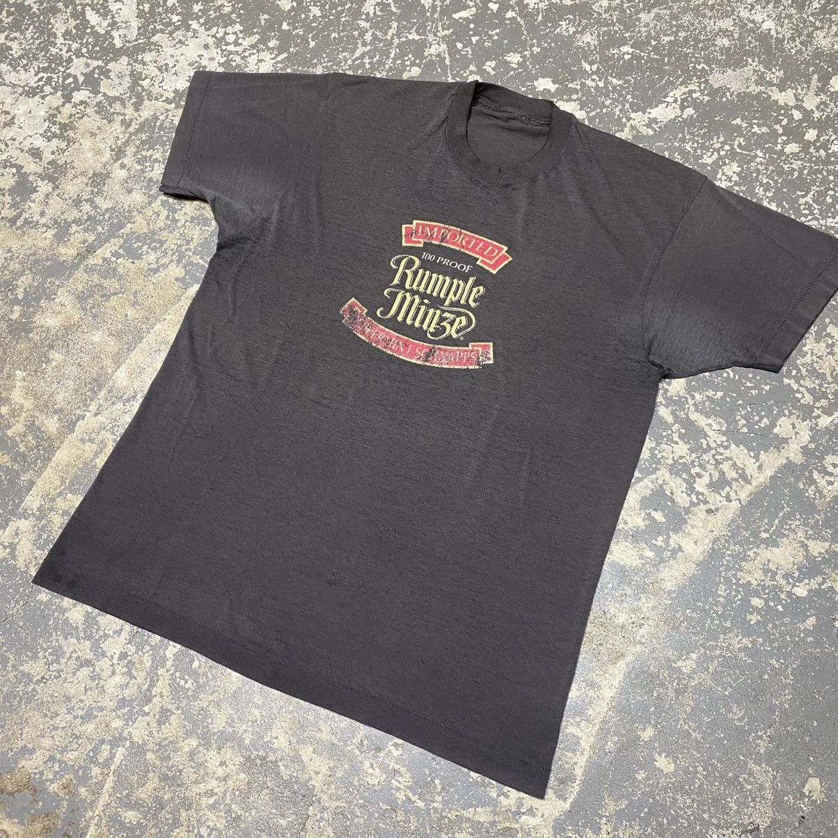Japanese Brand × Vintage Vintage Imported 100 Proof Rumple Min3e Faded Thin 80s Tee Size US M / EU 48-50 / 2 - 2 Thumbnail