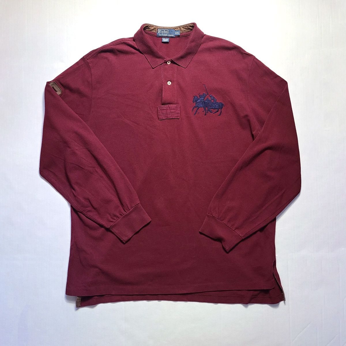 Polo Ralph Lauren × Vintage Long Sleeve Polo Dual Match Leather Edition Size US XXL / EU 58 / 5 - 3 Thumbnail