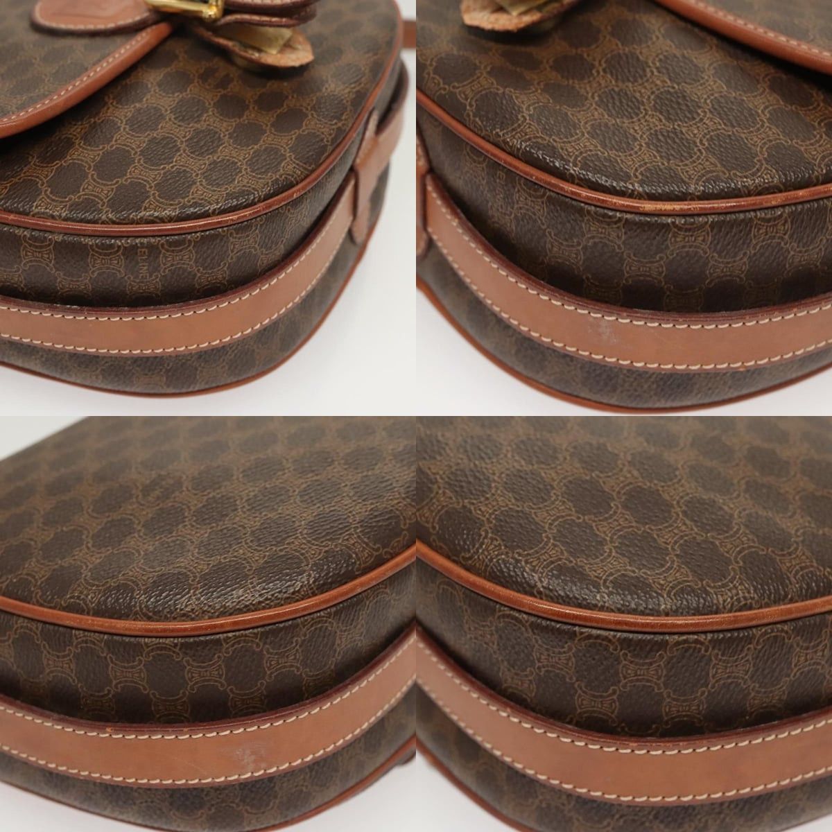 Celine CELINE Macadam Canvas Shoulder Bag Pvc Brown Gold Size ONE SIZE - 10 Thumbnail