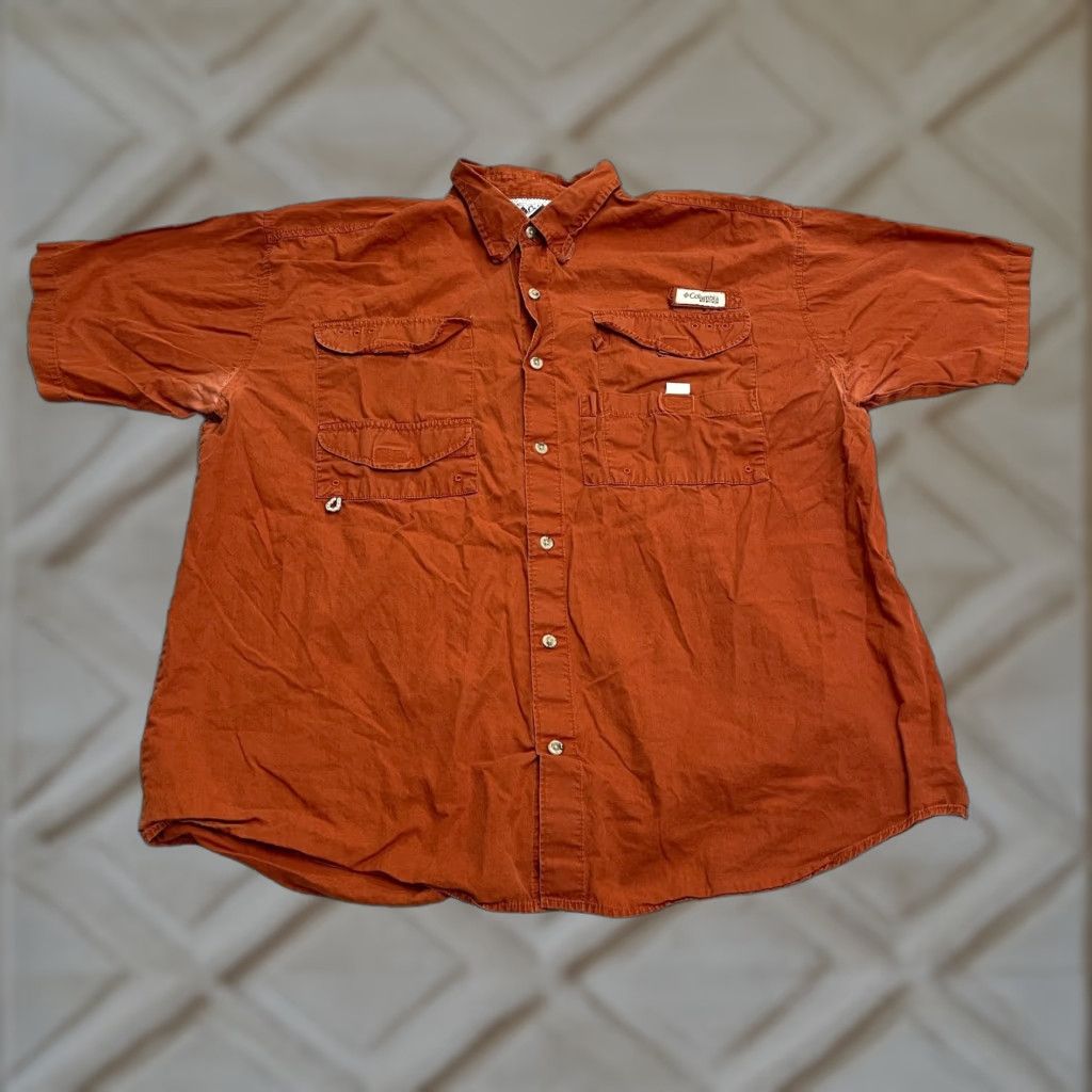 Vintage Columbia Bonehead Shirt Mens L Brown Short Sleeve Button-Up Athletic Outdoor Fishing Size US L / EU 52-54 / 3 - 1 Thumbnail