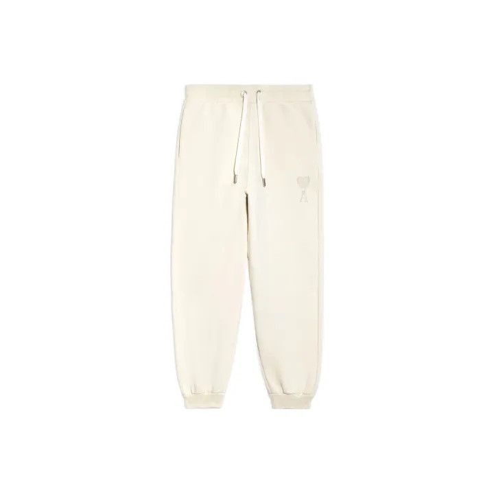 AMI AMIPARIS Beige Heart Embroidered Sport Pants -2507 Size US 42 / EU 58 - 1 Thumbnail