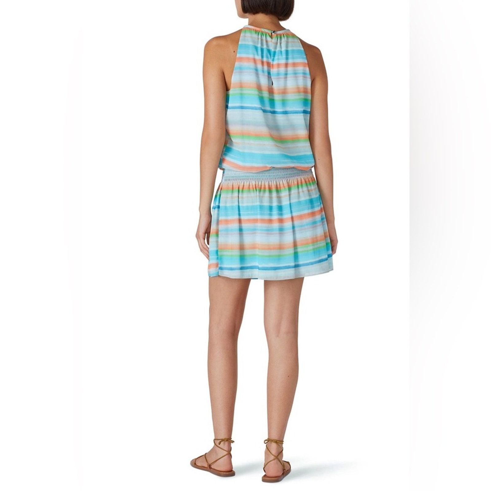 Ramy Brook Ramy Brook Size Large Pastel Stripe Printed Paris Mini Dress Size L / US 10 / IT 46 - 4 Thumbnail