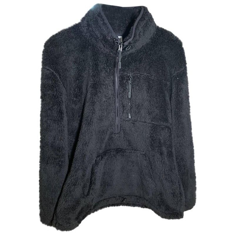 Pink PINK Women's Black Fuzzy Fleece 1/2 Zip Sweatshirt SIze S Size S / US 4 / IT 40 - 1 Thumbnail
