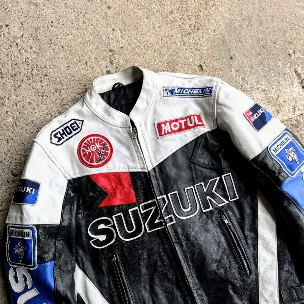 Other Vintage Suzuki Racing Leather Motorcycle jacket Black/Blue Size US XXL / EU 58 / 5 - 2 Thumbnail