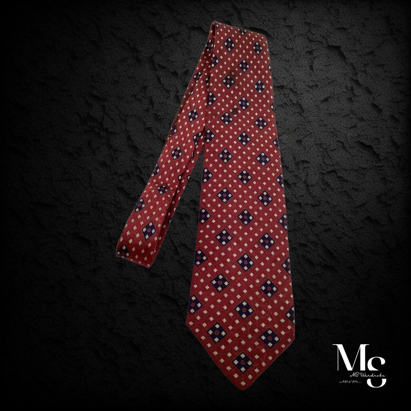 Stefano Ricci STEFANO RICCI XL Burgundy Geometric With 3D Paisley Silk Tie Size ONE SIZE - 8 Thumbnail